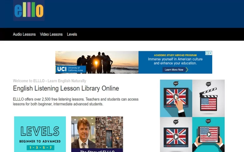 Trang web luyện nghe tiếng Anh online Elllo