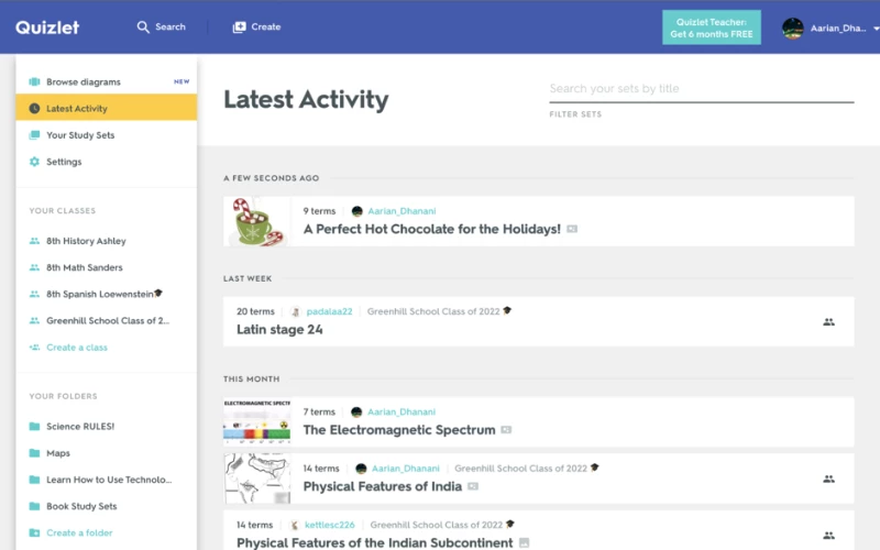 Website học từ vựng tiếng Anh hay nhất – Quizlet
