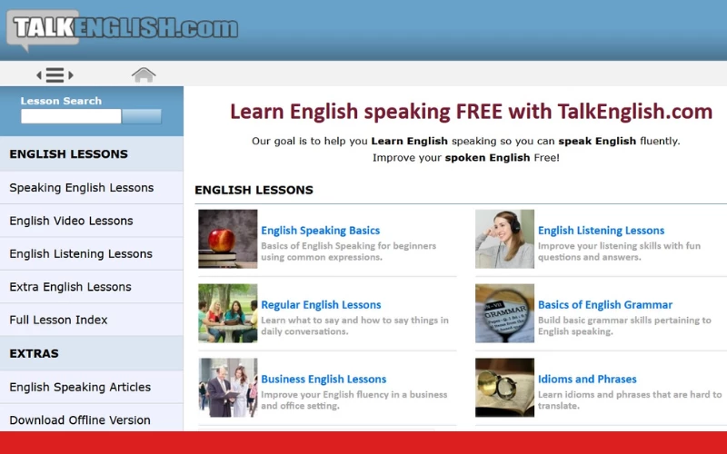Website học nói tiếng Anh online TalkEnglish.com