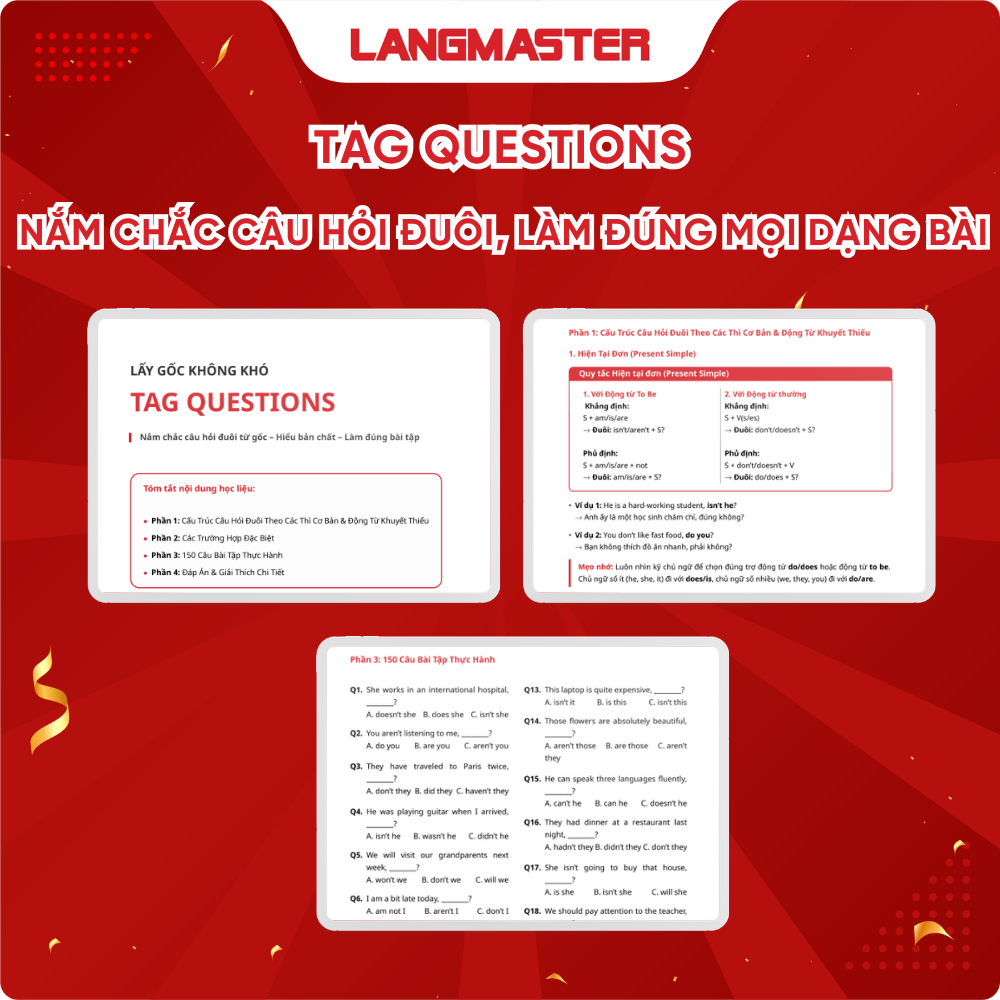 Tag Questions từ gốc: Nắm chắc câu hỏi đuôi, làm đúng mọi dạng bài