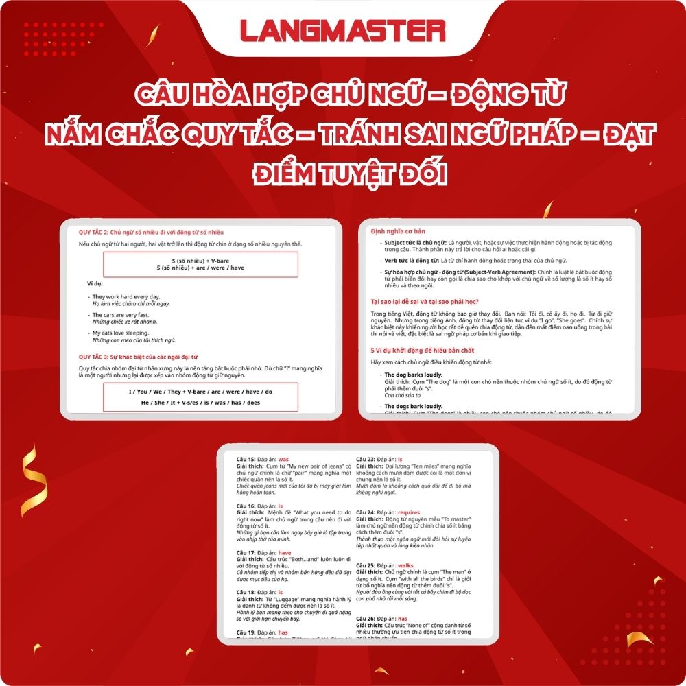 Lấy gốc không khó: Câu hòa hợp chủ ngữ – động từ trong tiếng anh