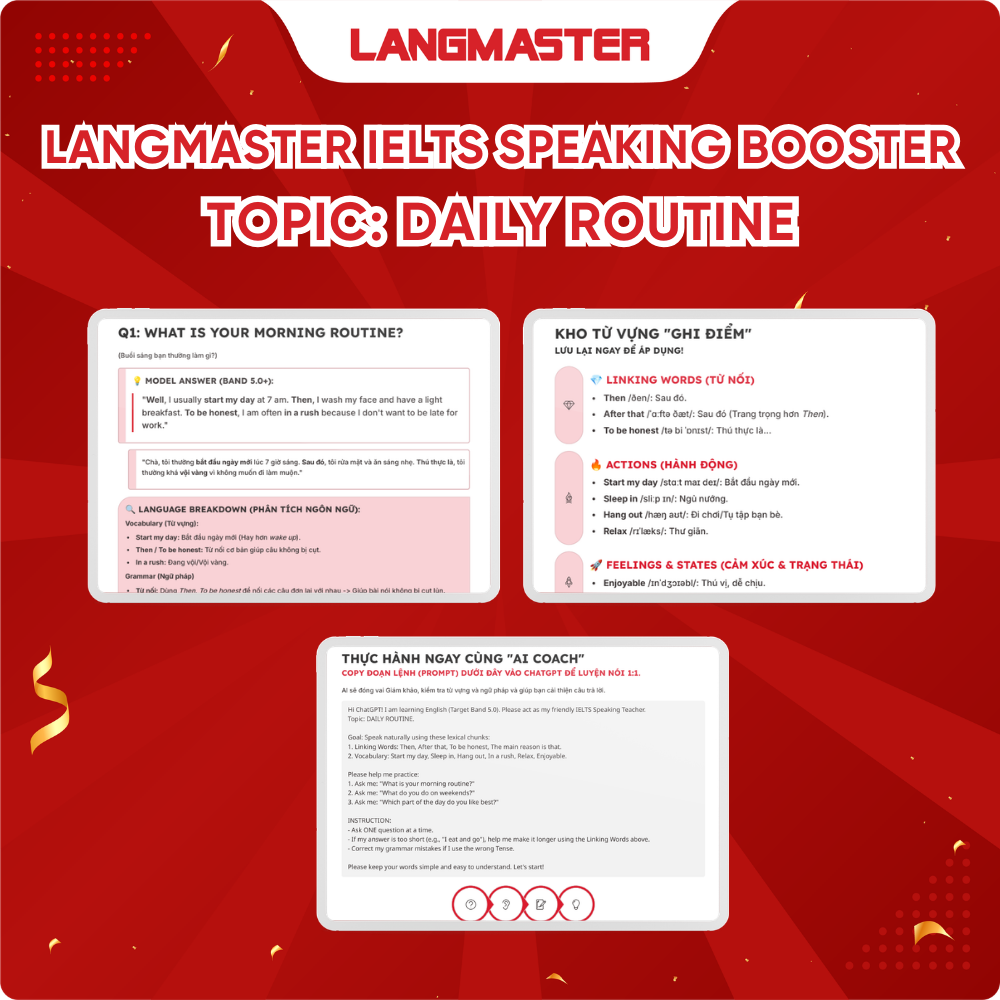Langmaster IELTS Speaking Booster: Topic Daily Routine