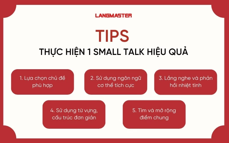 Tips thực hiện 1 cuộc small talk hiệu quả