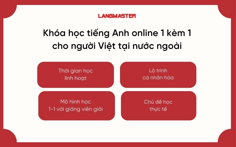 Khóa học trực tuyến 1-1 dành cho người Việt tại nước ngoài