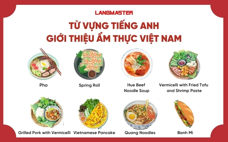 Từ vựng thông dụng để giới thiệu ẩm thực Việt Nam bằng tiếng Anh