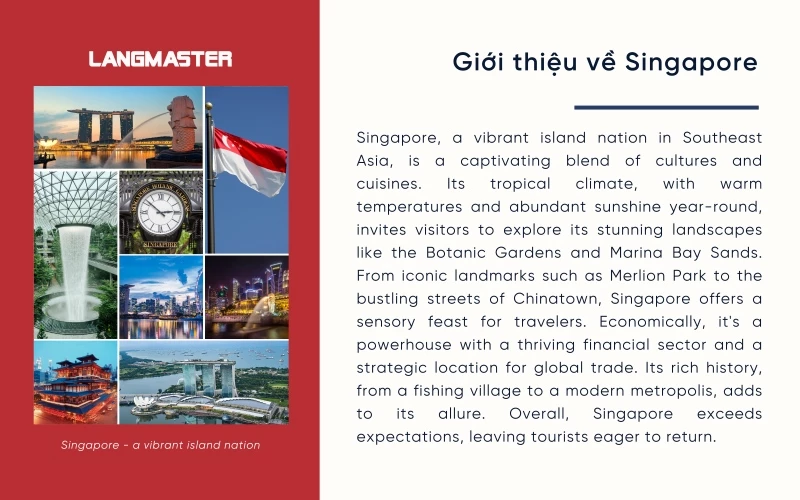 Mẫu văn giới thiệu về Singapore bằng tiếng Anh