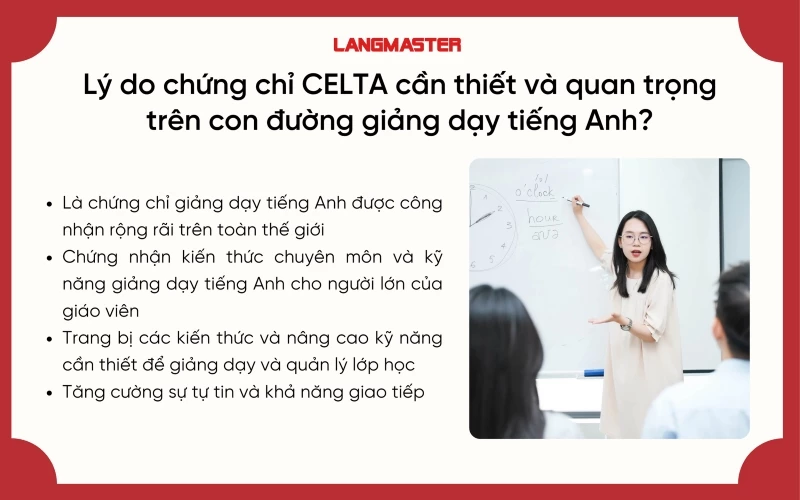 Lý do chứng chỉ CELTA cần thiết và quan trọng trên con đường giảng dạy tiếng Anh