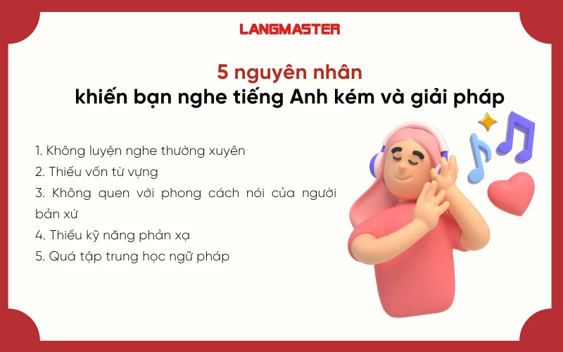 nguyên nhân khiến bạn nghe tiếng Anh mãi không tiến bộ và cách khắc phục