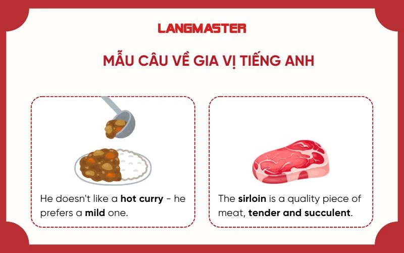 Mẫu câu về gia vị tiếng Anh