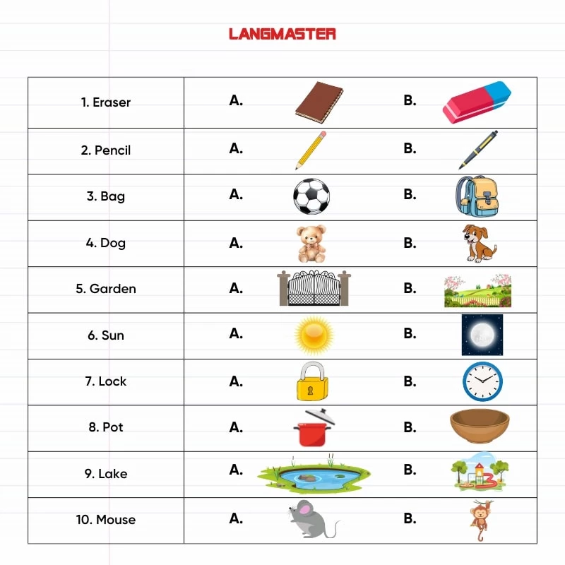 bài tập tiếng anh lớp 1