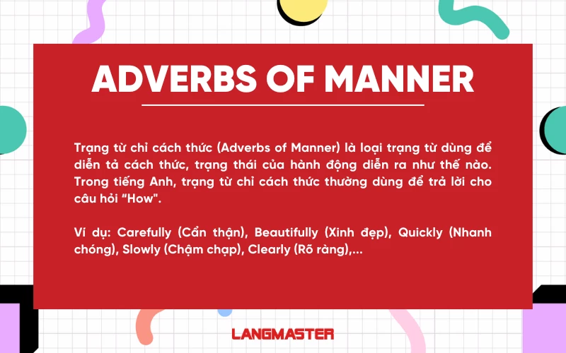 Trạng từ chỉ cách thức (Adverbs of Manner)