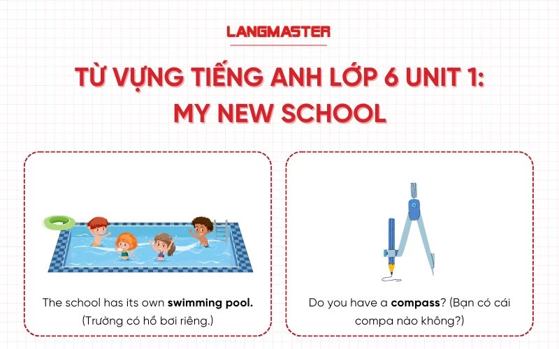 Từ vựng tiếng Anh lớp 6 Unit 1 - My New School (Ngôi trường mới của tôi)