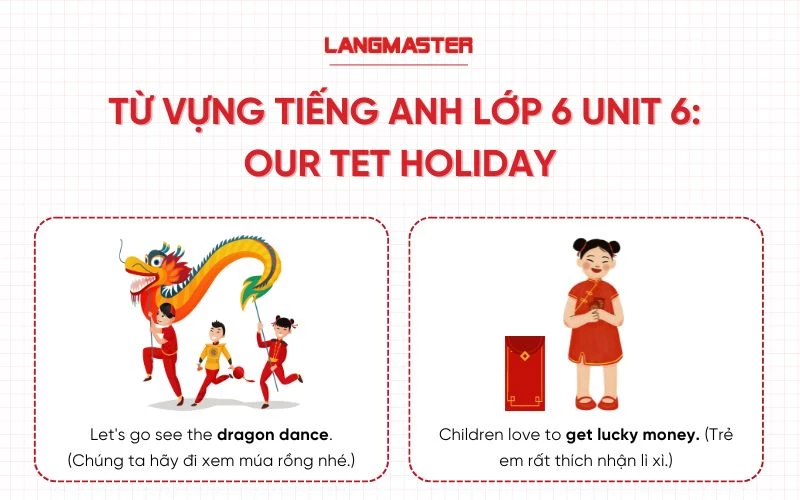 Từ vựng tiếng Anh lớp 6 Unit 6 - Our Tet Holiday (Kỳ nghỉ Tết của chúng ta)