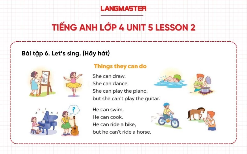 Tiếng anh lớp 4 unit 5 bài 6 L2