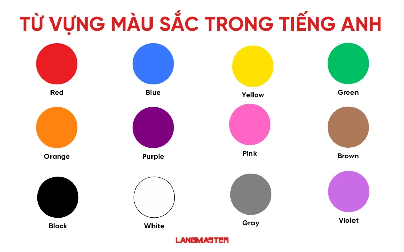 Từ vựng màu sắc trong tiếng Anh cơ bản