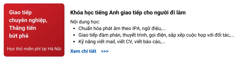 khóa học tiếng Anh cho người đi làm