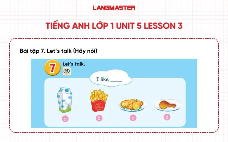 Tiếng Anh lớp 1 unit 5 lesson 3