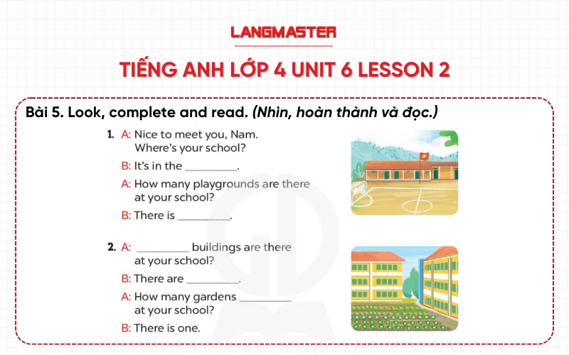 Bài 5 Tiếng Anh lớp 4 Unit 6 lesson 2 Global Success