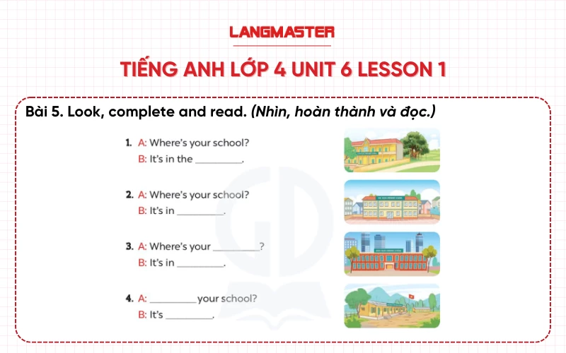 Bài 5 Tiếng Anh lớp 4 Unit 6 lesson 1 Global Success