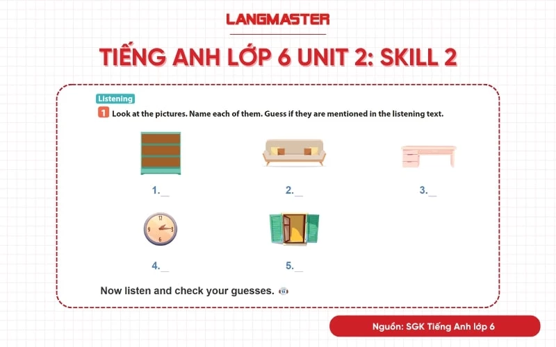 Tiếng Anh lớp 6 Unit 2 Skills 1