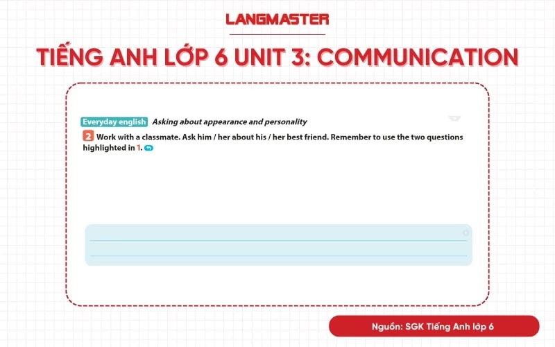 tiếng anh lớp 6 unit 3 communication