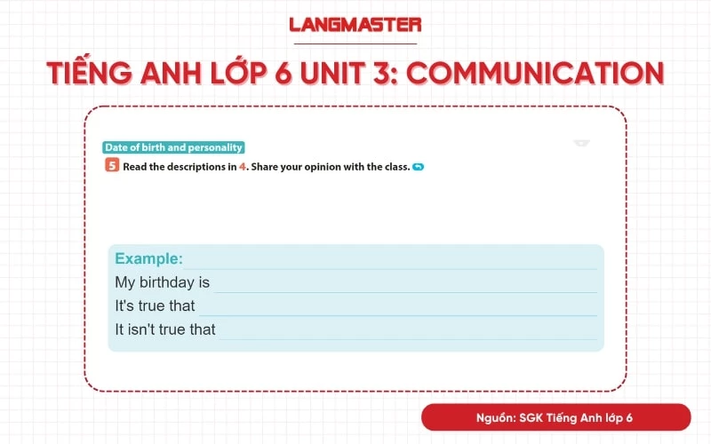 tiếng anh lớp 6 unit 3 communication