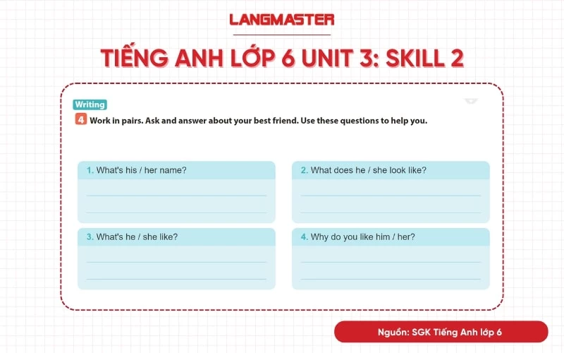 tiếng anh lớp 6 unit 3 skills 2