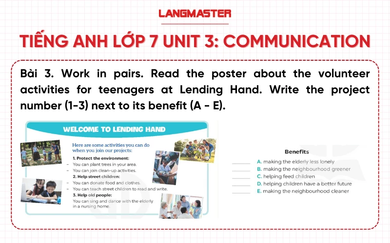 Bài 3 Tiếng Anh lớp 7 Unit 3 Communication sách Global Success