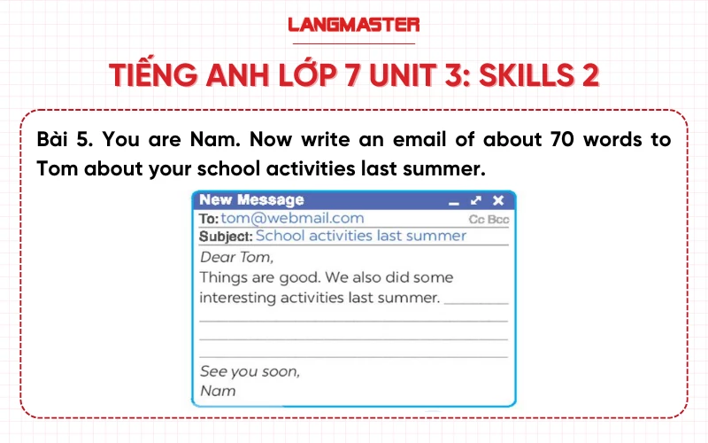 Bài 5 Tiếng Anh lớp 7 Unit 3 Skills 2 sách Global Success