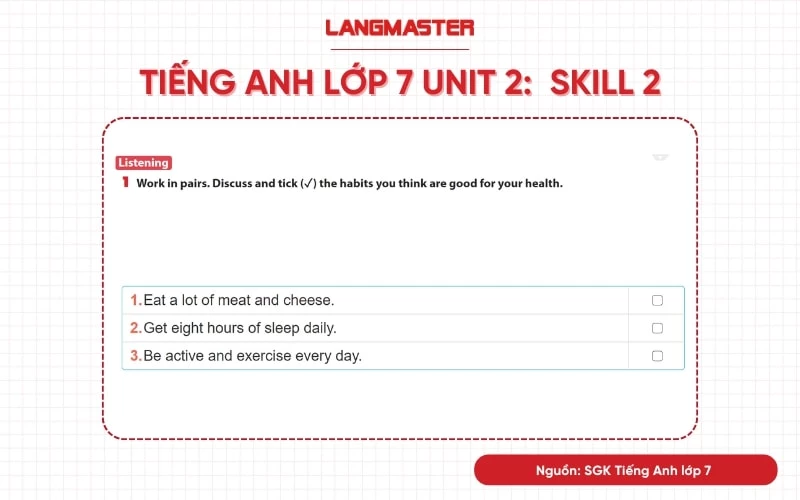 tiếng anh lớp 7 unit 2 skill 2