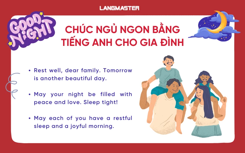 chúc ngủ ngon bằng tiếng anh dành cho gia đình