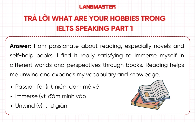 Mẫu trả lời What are your hobbies trong IELTS Speaking part 1