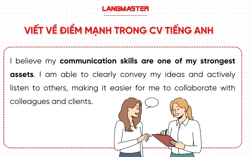 Mẫu viết về điểm mạnh trong CV tiếng Anh