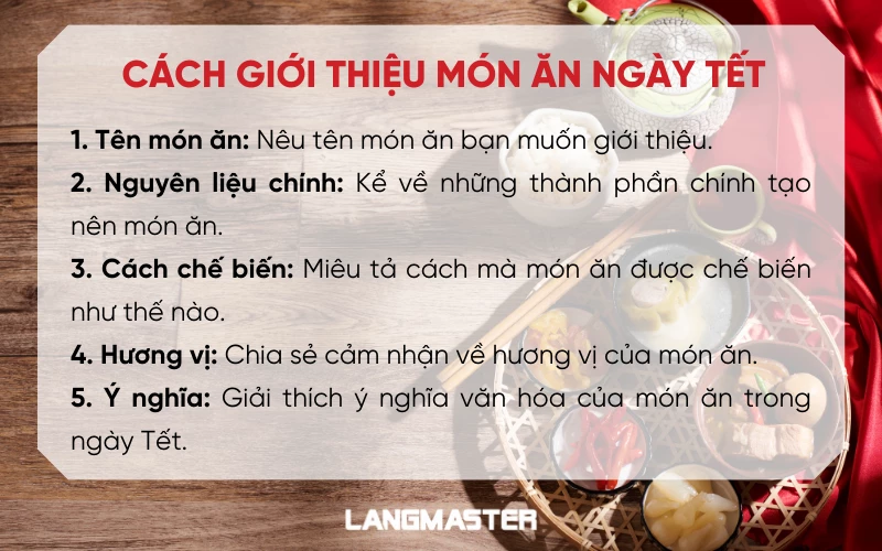 Cách giới thiệu món ăn ngày Tết