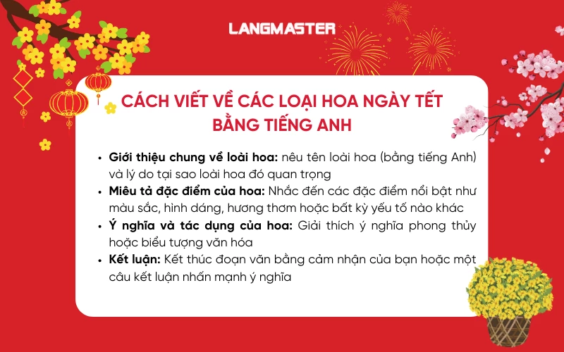 Cách viết về các loại hoa ngày Tết bằng tiếng Anh