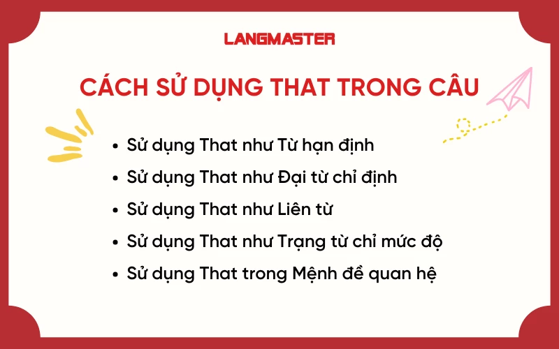 Cách sử dụng that trong câu