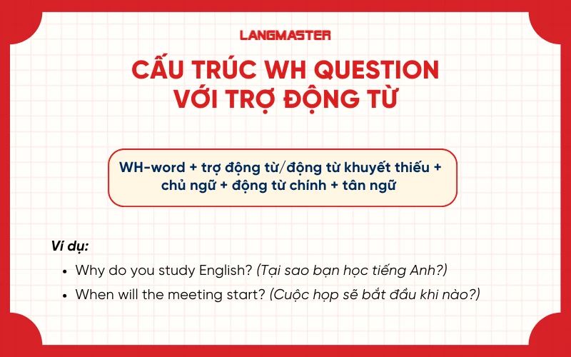 Cấu trúc Wh questions với trợ động từ