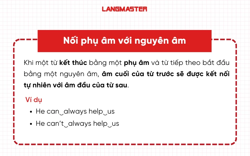 Quy tắc nối phụ âm với nguyên âm