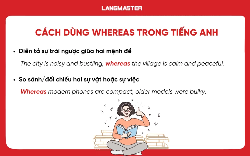 Cách dùng Whereas trong tiếng Anh