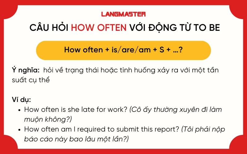 Câu hỏi How often với động từ to be