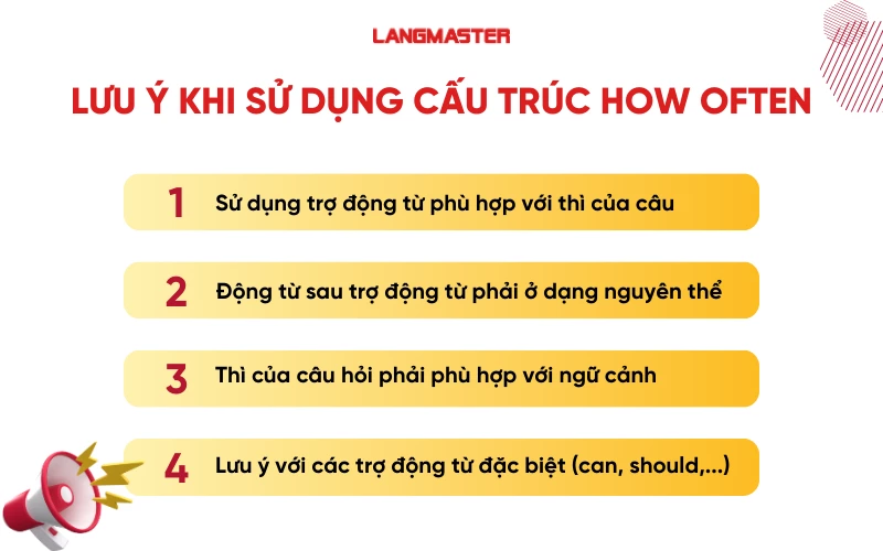 Lưu ý khi sử dụng How often