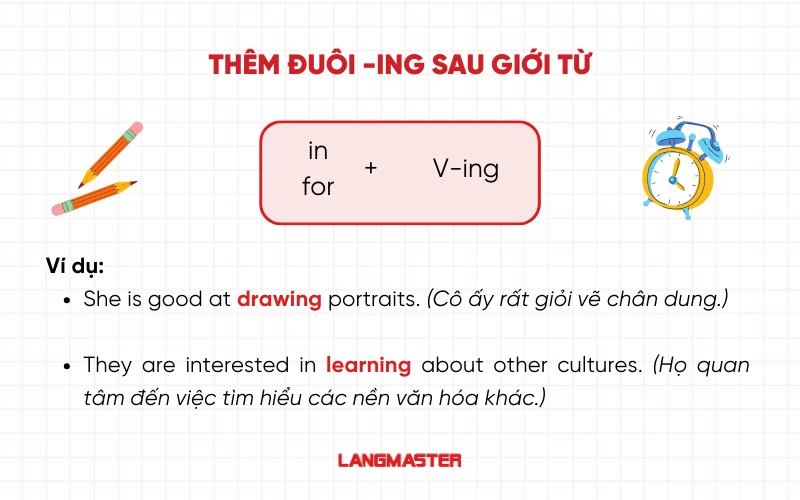 Thêm đuôi -ing sau giới từ