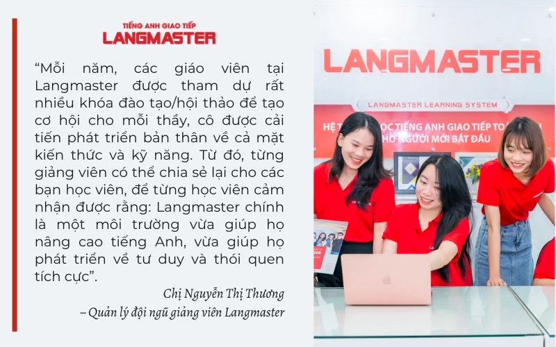 Giáo viên đạt chuẩn Quốc tế tại Langmaster