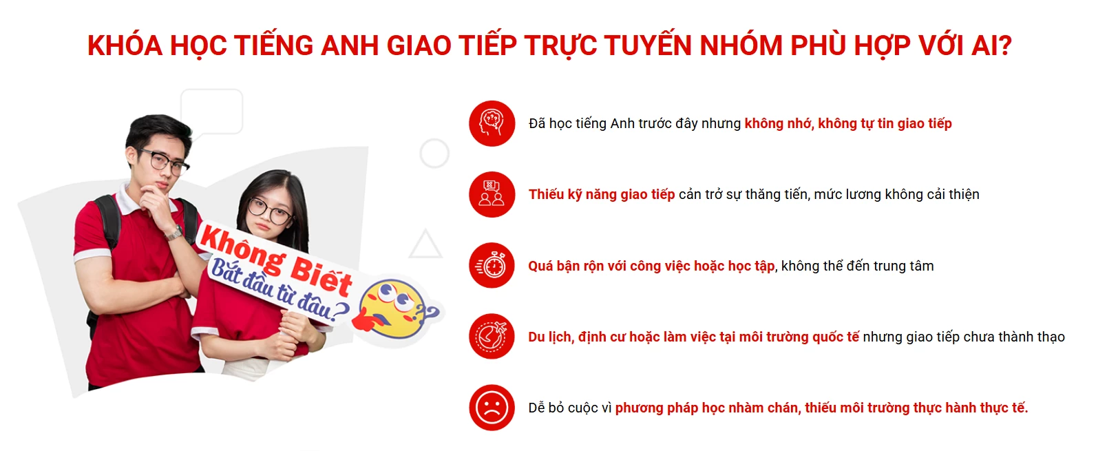Đối tượng phù hợp với khóa học tiếng Anh online theo nhóm
