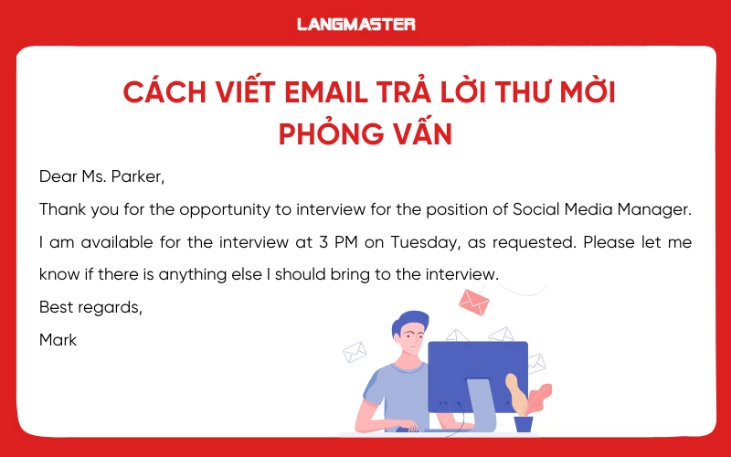 Cách viết email trả lời thư mời phỏng vấn