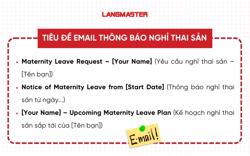 Cách viết email thông báo nghỉ thai sản bằng tiếng Anh