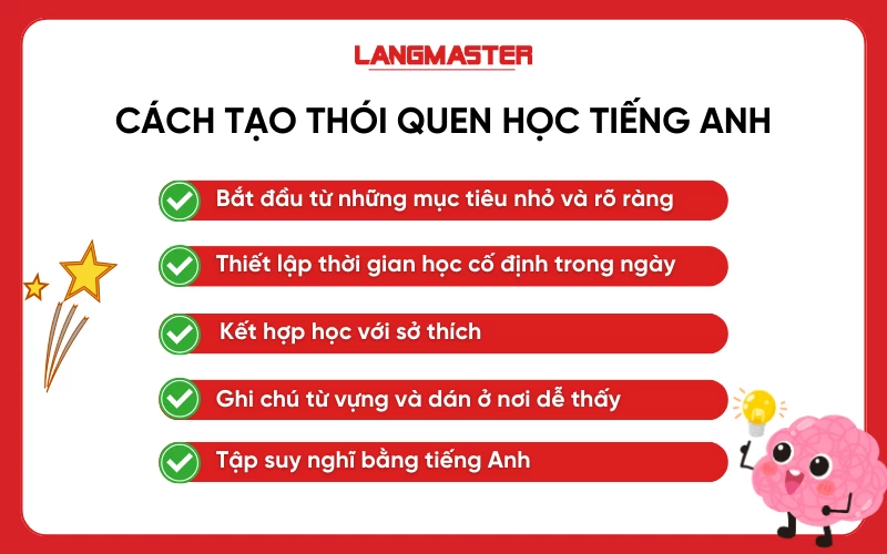 Cách tạo thói quen học tiếng Anh hiệu quả mỗi ngày