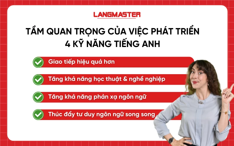 Tầm quan trọng của việc phát triển đồng đều 4 kỹ năng tiếng Anh