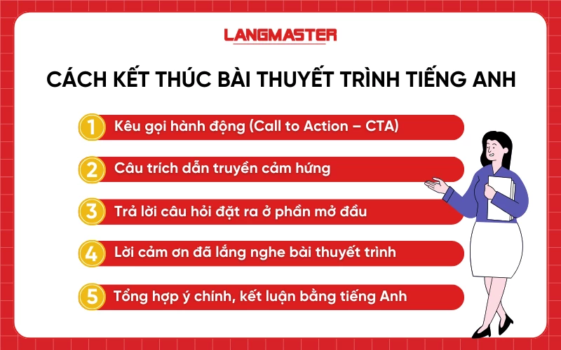 Cách kết thúc bài thuyết trình bằng tiếng Anh ấn tượng