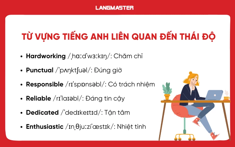 Từ vựng tiếng Anh công sở liên quan đến thái độ, tính cách